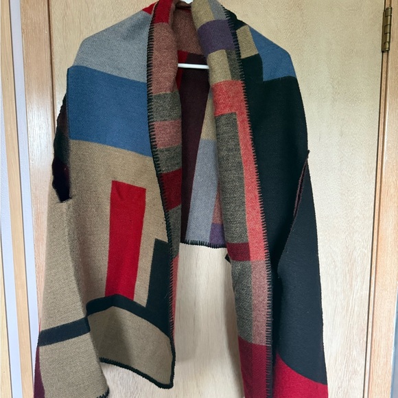 Color Block Open Front Cardigan reversible - Picture 2 of 3